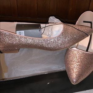 Rose gold glitter flats forever 21